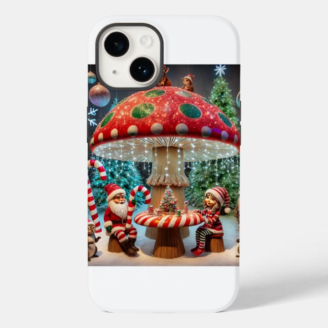 iPhone 14 Case: Christmas Mushroom Design Case-Mate iPhone Case (Back)