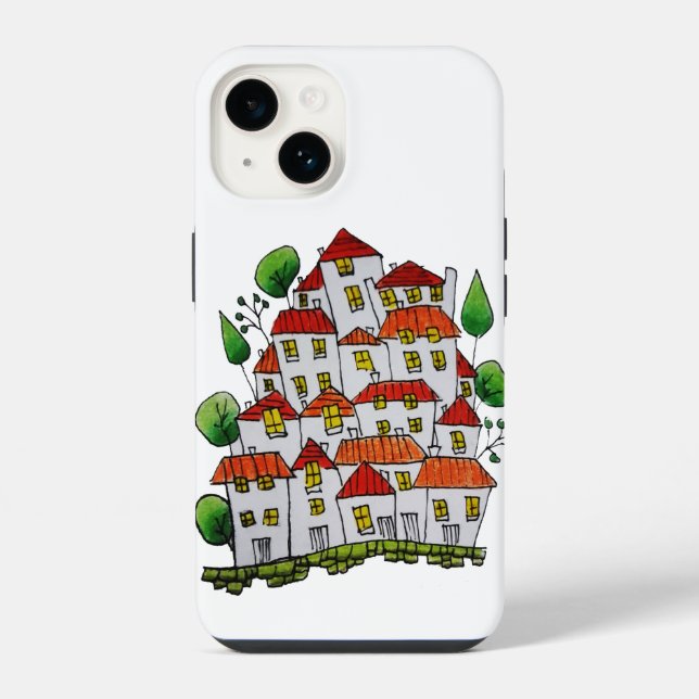 iPhone 14 case (Doodle - Hand-drawn) (Back)