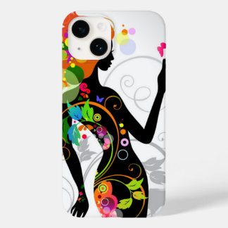 iPhone 14 Case-Floral Girl Silhouette Case-Mate iPhone 14 Case