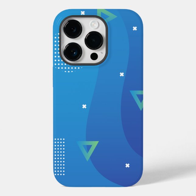 iPhone 14 Pro Cases Beautiful Blue Design (Back)