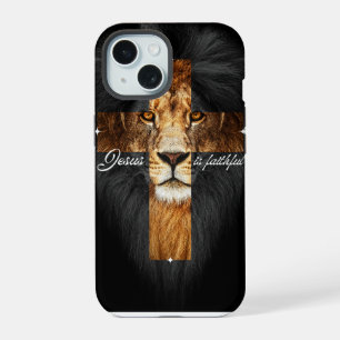 iPhone 15 Case - Faith and Strength with Cross & L