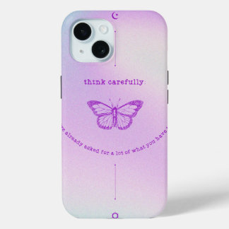 iPhone 15 Case - Reflective Butterfly Design with 