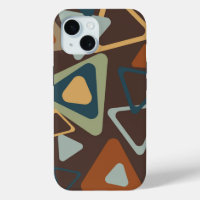 iPhone 15 Case With Mid Century Modern Triangles