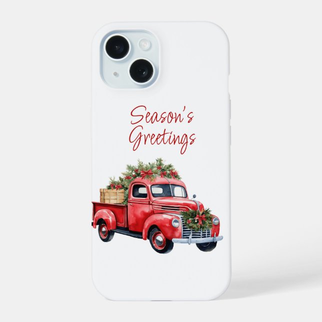 iPhone 15 Christmas Red Truck Case (Back)