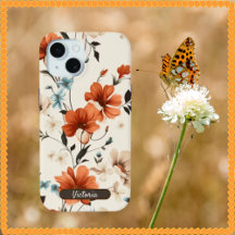 iPhone 15 Phone Case Simple Elegant Floral Design