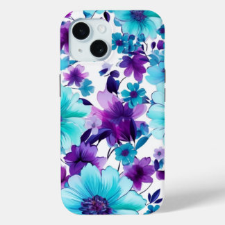 iPhone 15 Phone Case W/ Elegant Floral Art Design