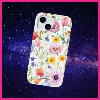 iPhone 15 Phone Case With Wildflower Floral Design