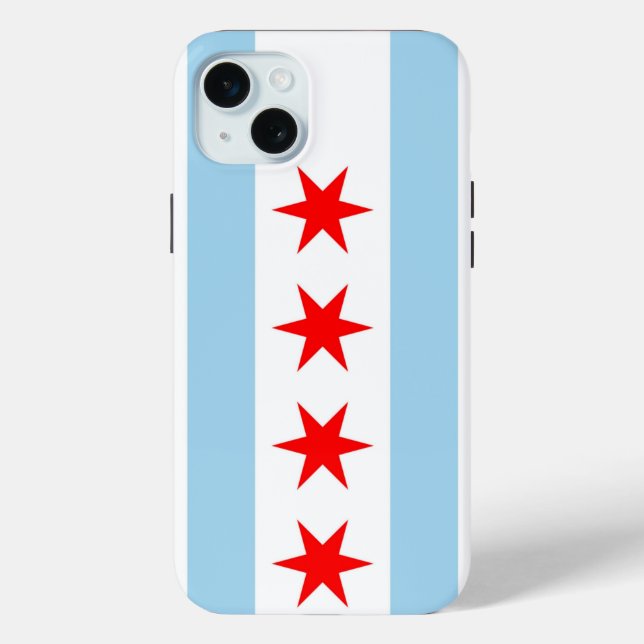 iPhone 15 Plus Case-Mate, Chicago flag Case-Mate iPhone Case (Back)