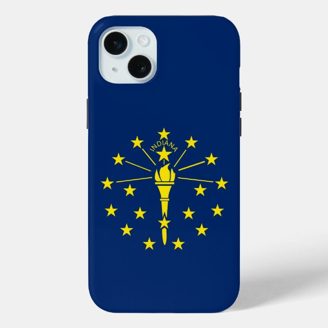 iPhone 15 Plus Case-Mate, Indiana flag Case-Mate iPhone Case (Back)