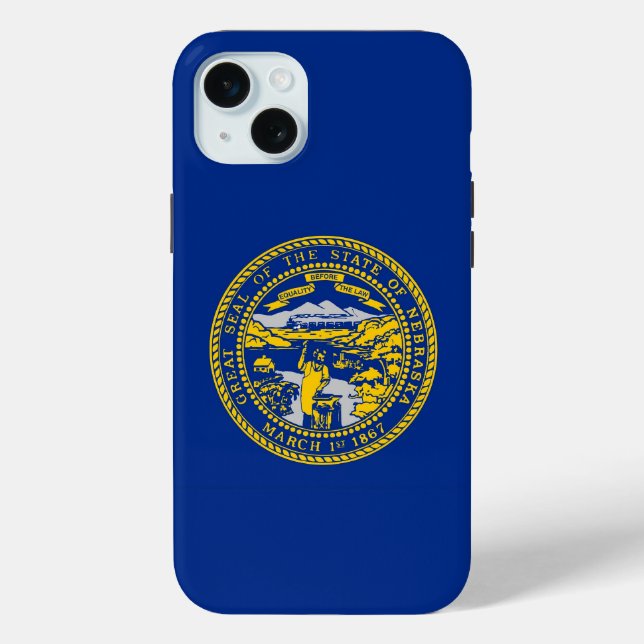 iPhone 15 Plus Case-Mate, Nebraska flag Case-Mate iPhone Case (Back)