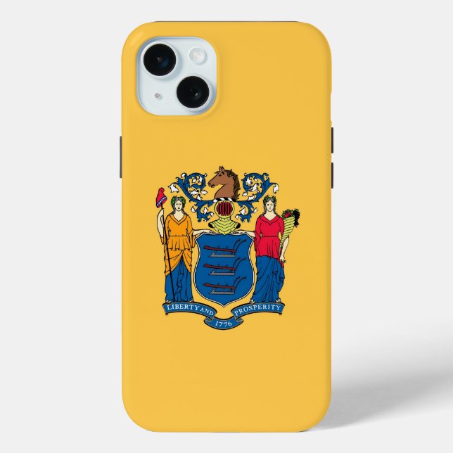 iPhone 15 Plus Case-Mate, New Jersey flag Case-Mate iPhone Case (Back)