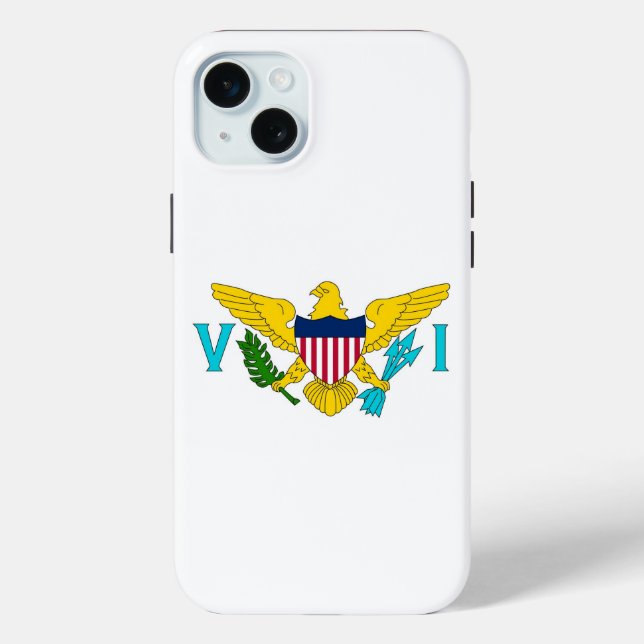 iPhone 15 Plus Case-Mate, Virgin Islands flag Case-Mate iPhone Case (Back)