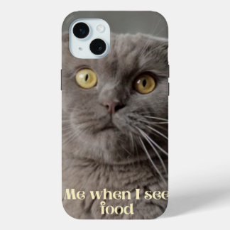 IPhone 15 plus case with funny cat