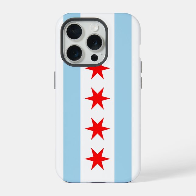 iPhone 15 Pro Case-Mate, Chicago flag Case (Back)