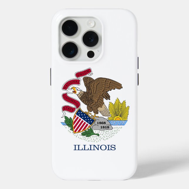 iPhone 15 Pro Case-Mate, Illinois flag Case-Mate iPhone Case (Back)