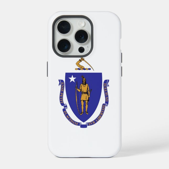 iPhone 15 Pro Case-Mate, Massachusetts flag Case (Back)