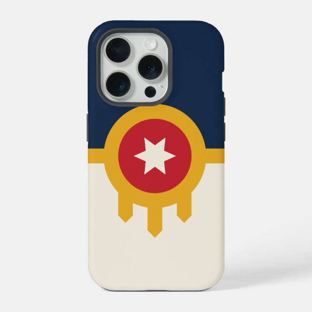 iPhone 15 Pro Case-Mate, Tulsa flag Case (Back)