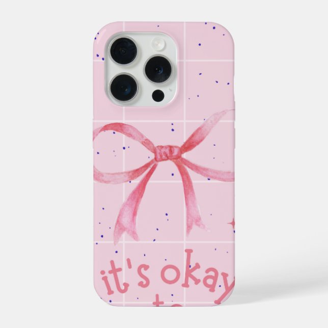 Iphone 15 Pro Iphone Case With a Ribbon Design (Back)