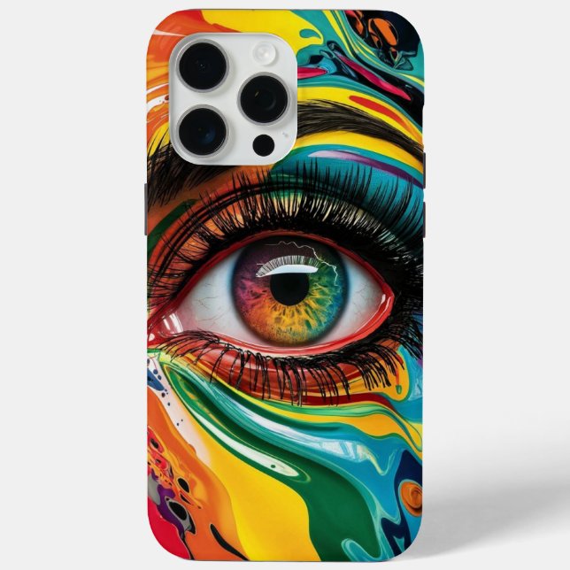 iPhone 15 pro max case eyes and face painting (Back)
