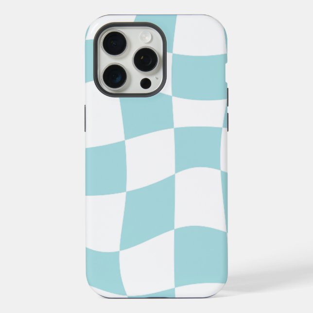 Iphone 15 Pro Max | Chequerboard Teal Case (Back)