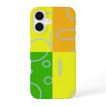 iPhone 16 Case Circles Loops Yellow Green Orange