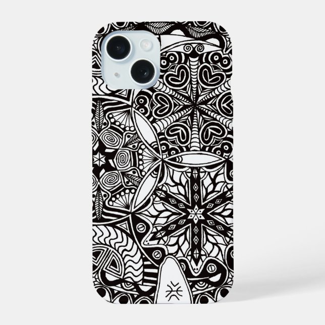 iPhone 16 Case "Golden Nebulae" (monochrome) (Back)
