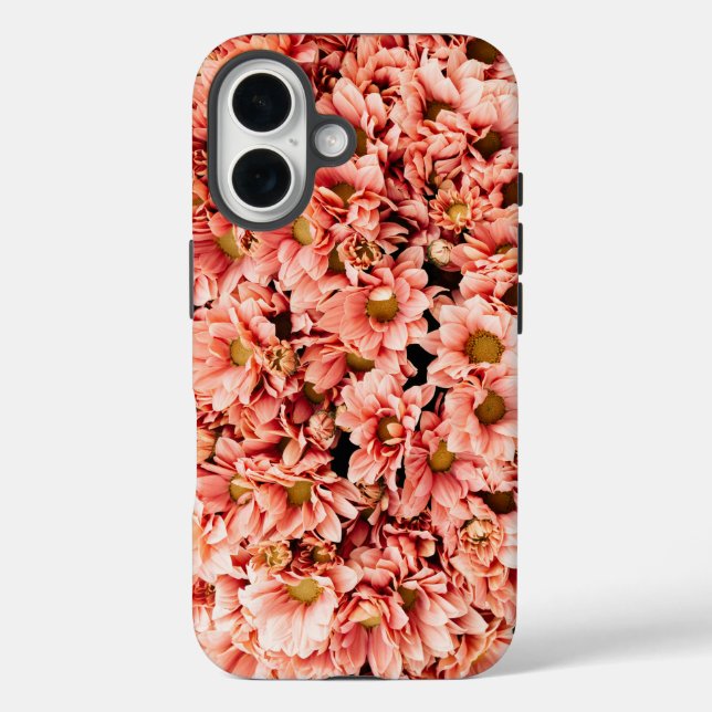 iPhone 16 Cases with Close Up of Pink Flowers (Back)
