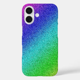 iPhone 16 Hülle Glänzend Regenbogen Glitzer Bunt Case