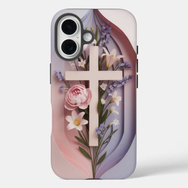 iPhone 16 Pro Case with Christian Cross Ai design  (Back)
