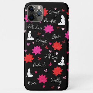 iPhone 16 Pro Max Case Floral Affirmation Words