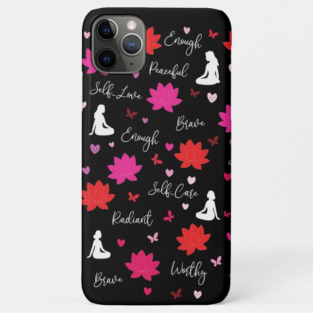 iPhone 16 Pro Max Case Floral Affirmation Words (Back)
