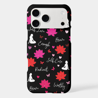 iPhone 16 Pro Max Case Floral Affirmation Words