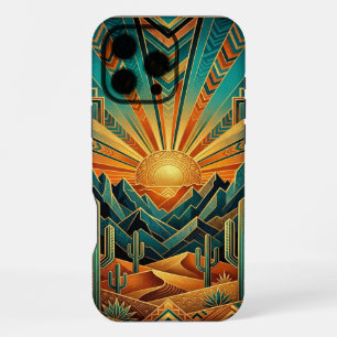 iPhone 16 Pro Max Case   Geometric Sun Landscape