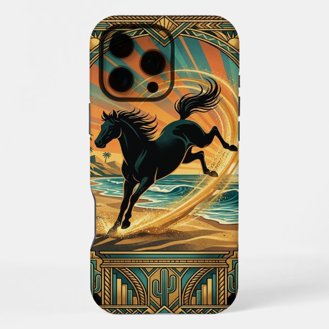 iPhone 16 Pro Max Case ,Wild Black Horse Freedom  (Back)