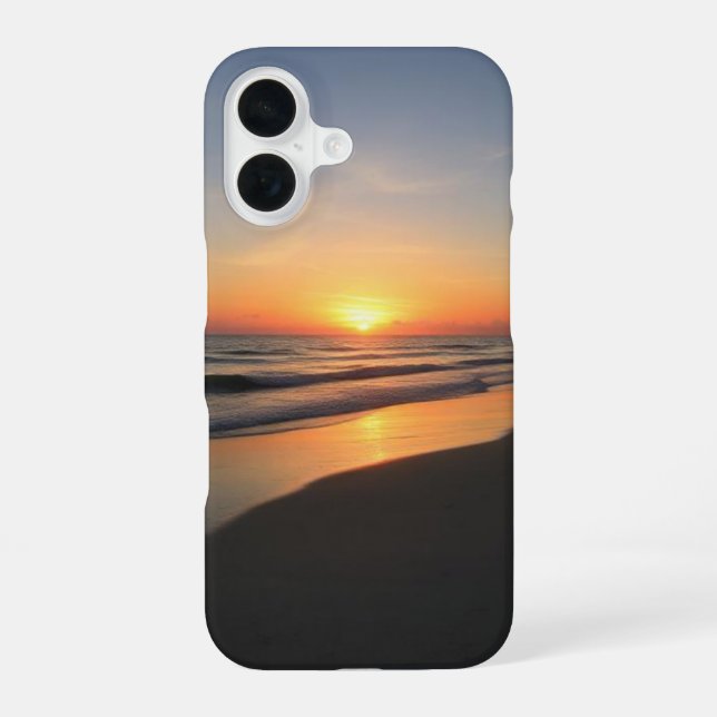 IPhone 16 sunset beach phone case (Back)