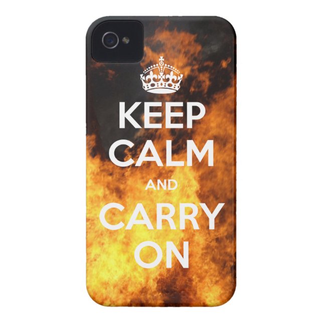 iPhone 4 Case-Mate Keep Calm and Carry On Fire Case (Back)
