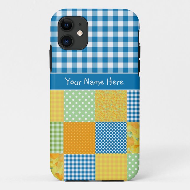 iPhone 5/5s Case to Personalise: Faux Patchwork (Back)