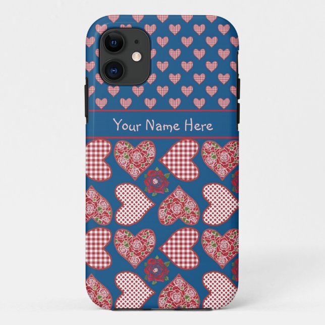 iPhone 5/5s Case to Personalise: Hearts and Roses (Back)