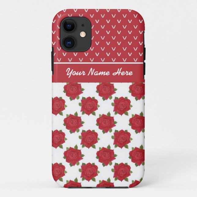 iPhone 5/5s Case to Personalise: Hearts and Roses (Back)