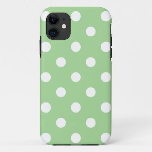 iPhone 5/5s Case: White on Green Polka Dots Case-Mate iPhone Case