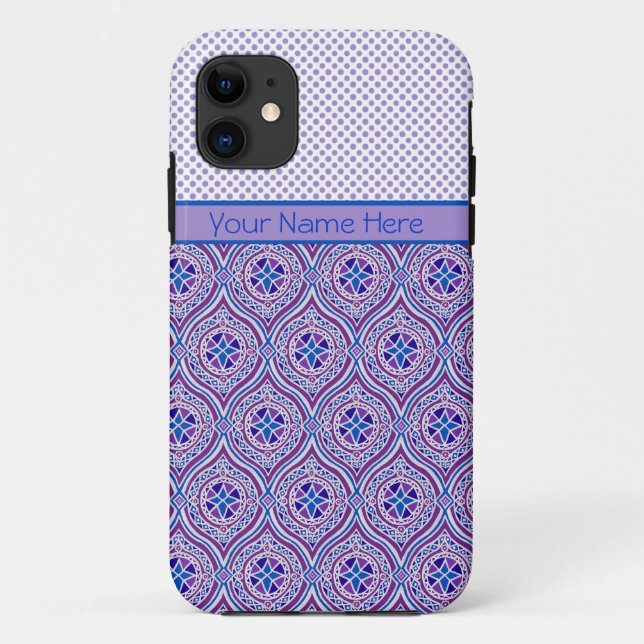 iPhone 5/5s Xtreme case Personalise: Mauve Polkas (Back)