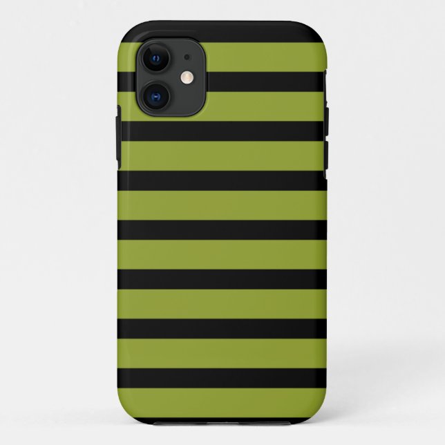 iPhone 5 Barely There Case Black Green Stripes (Back)