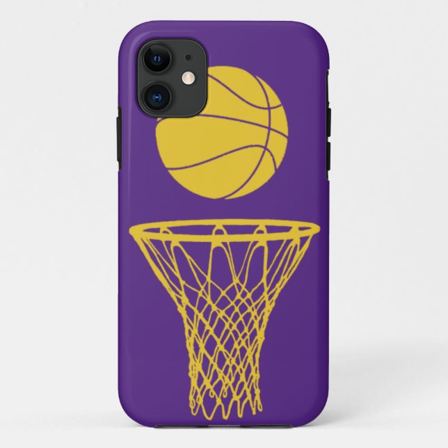 iPhone 5 Basketball Silhouette Lakers Purple Case-Mate iPhone Case (Back)