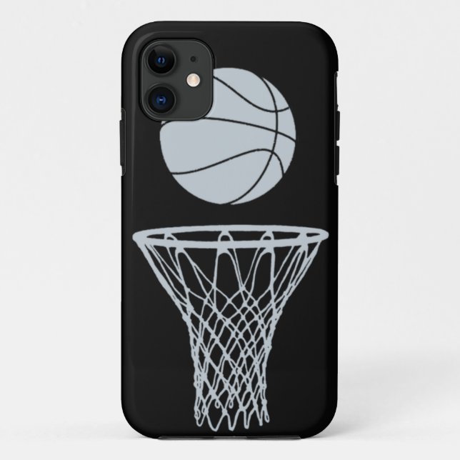 iPhone 5 Basketball Silhouette Silver on Black Case-Mate iPhone Case (Back)
