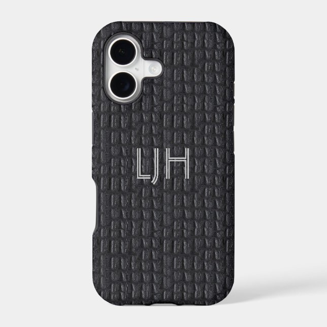 iPhone 5 Case Grey Grey Leather Look (Back)