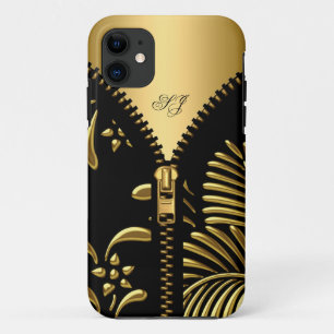 iPhone 5 Case-Mate Gold Damask Black Zipper Case