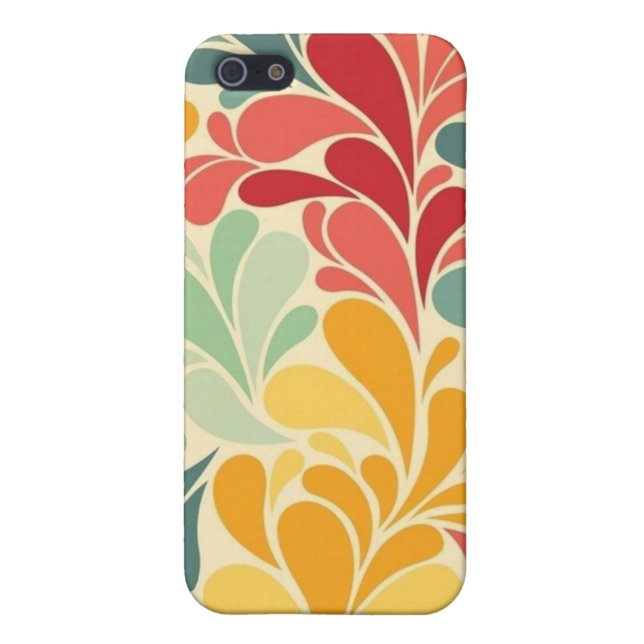 iPhone 5 Case Matte -- Colourful Floral Drops (Back)