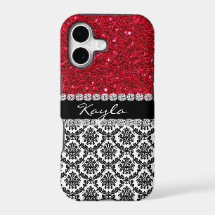 IPHONE 5 Case RHINESTONE LOOK Damask Design