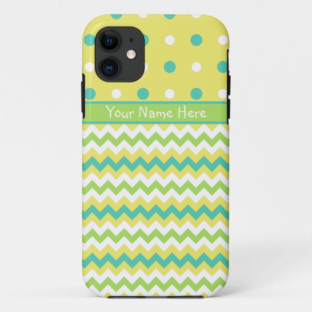 iPhone 5 Case to Personalise: Polka Dots, Chevrons (Back)