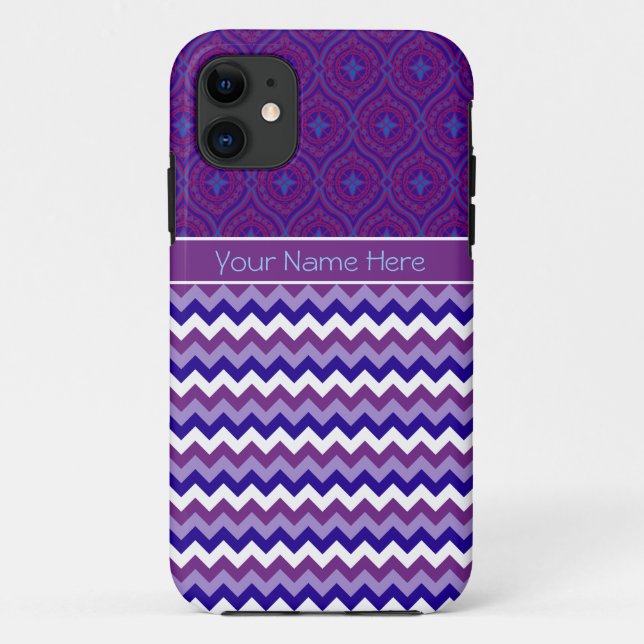 iPhone 5 Case to Personalise: Purple Chevrons (Back)